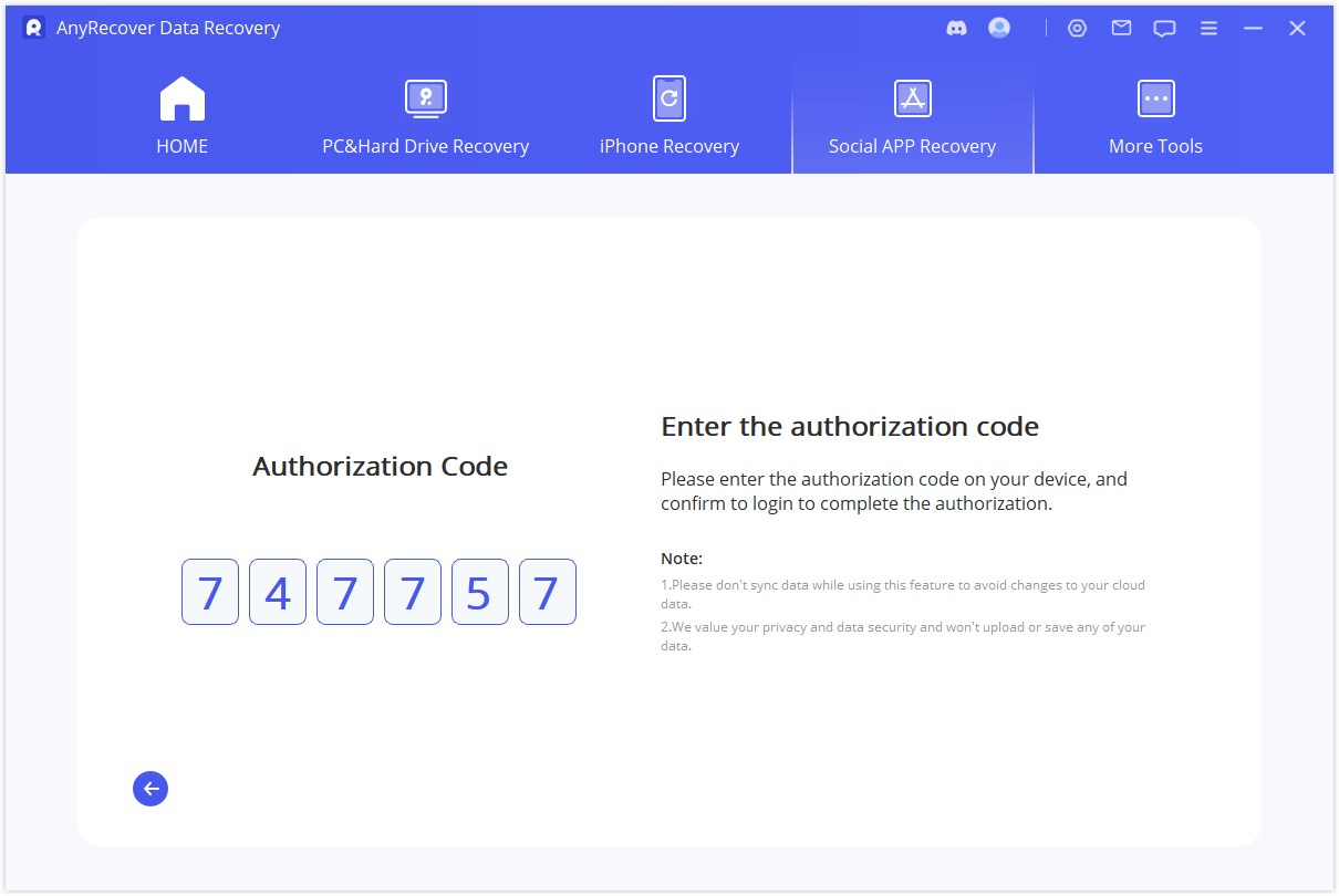 enter authorization code
