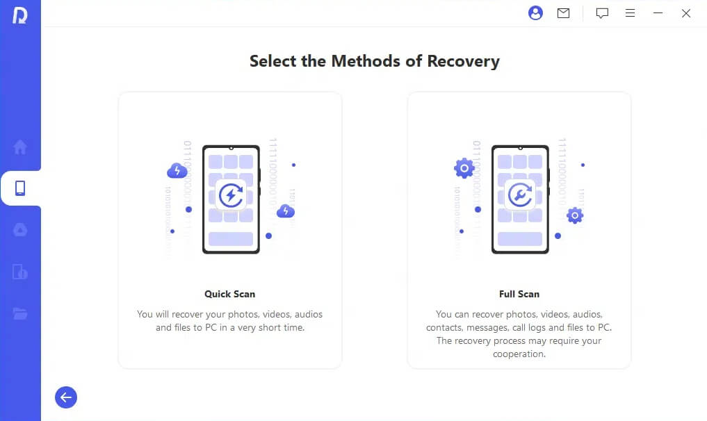anyrecover for andriod scanning