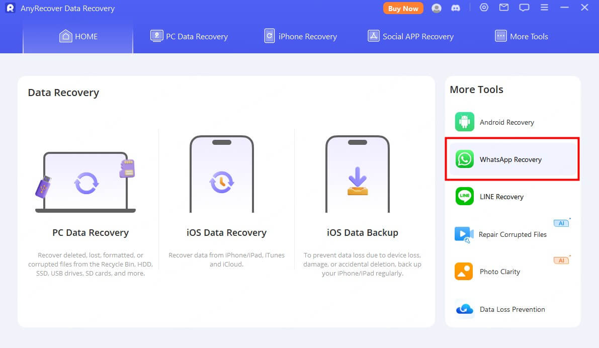 choose whatsapp recovery mode