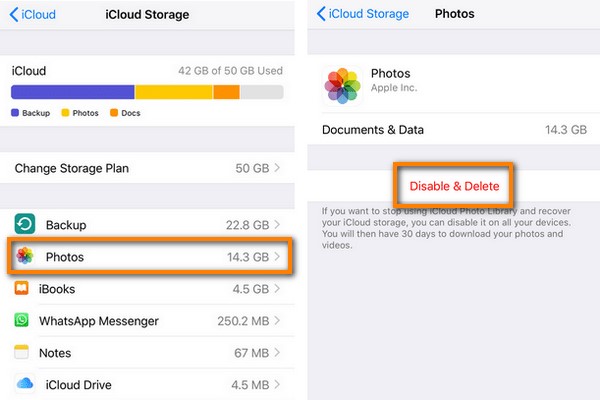 disable photo library backups