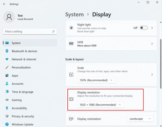 display resolution