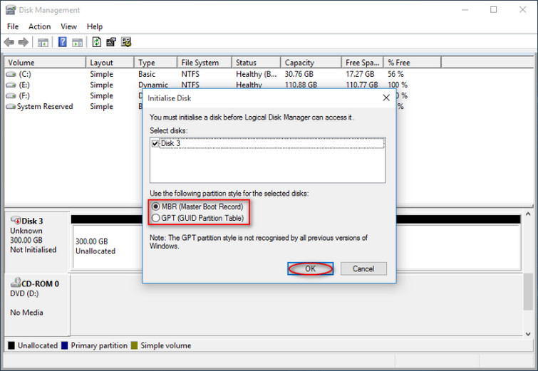 initialize seagate external hard drive