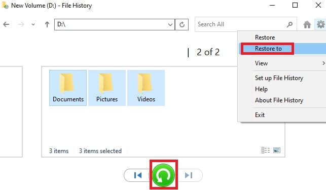 restore files
