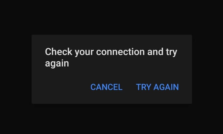 check internet connection