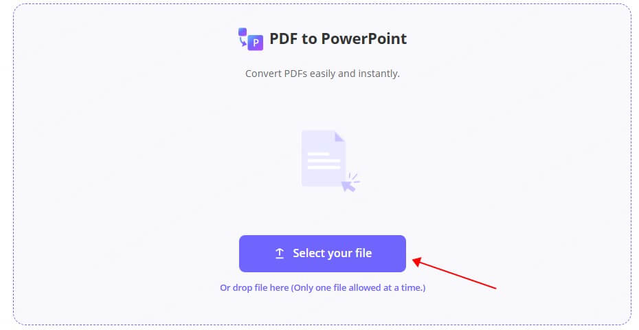 select your file to upload