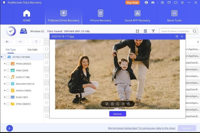 deleted files preview