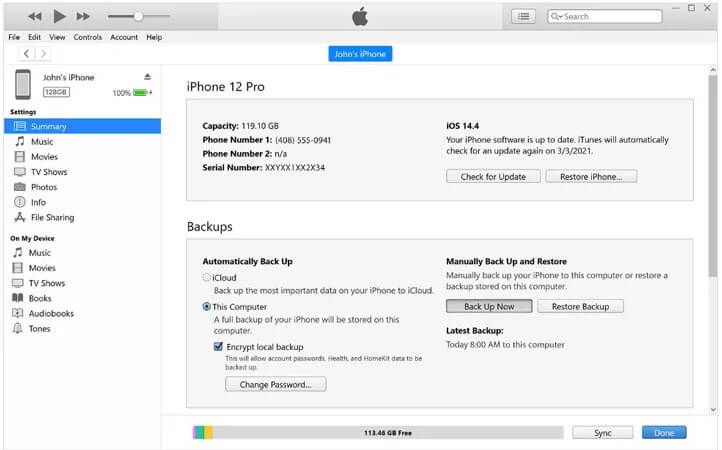 use itunes backup to retrieve messages on telegram