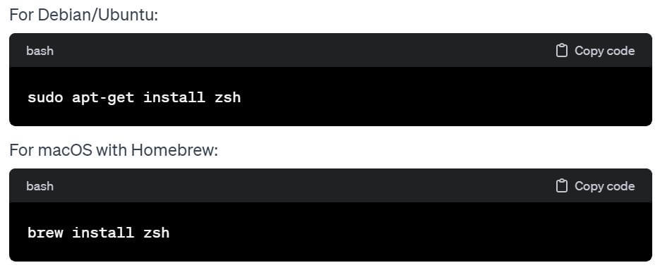 reinstall zsh