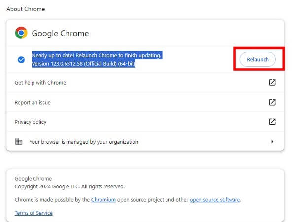 relauch chrome