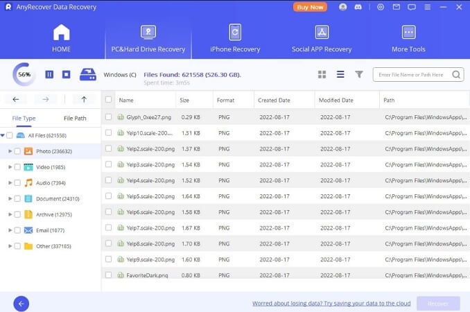 select file type