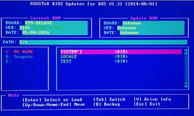 update the bios