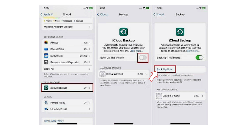backup with icloud