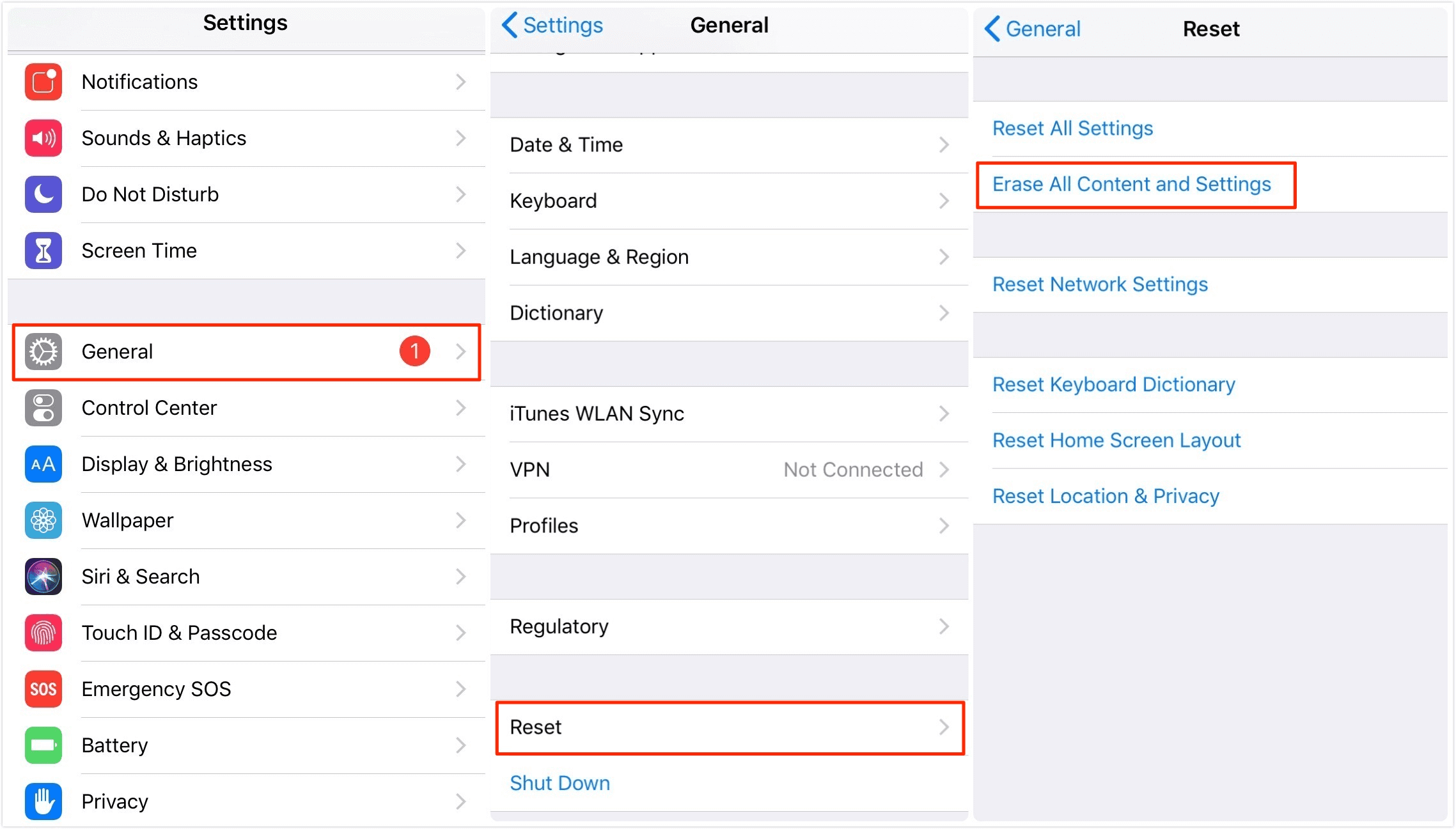 reset iPhone to recover disappeared notes