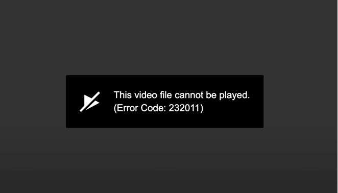 error code 232011 display