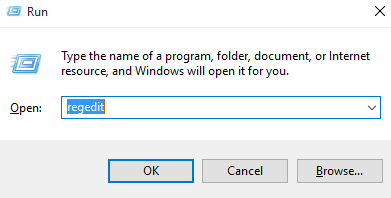 open regedit