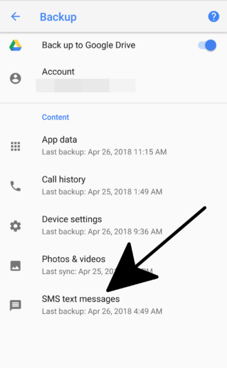 recover text messages backup