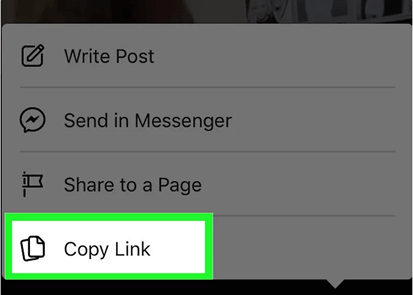 click copy link
