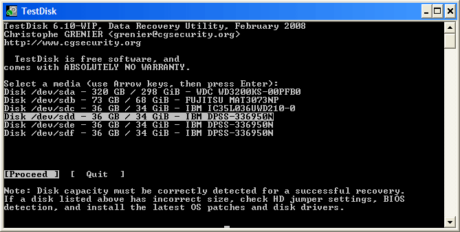 testdisk