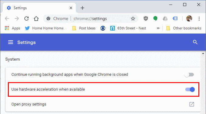 Turn off hardware acceleration to fix 224003 error code